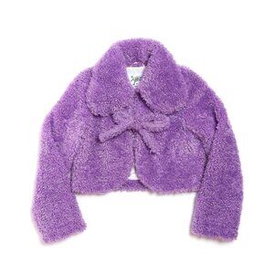 Somewhere Nowhere My Little Fluffy Bow Jacket Purple Size S/M